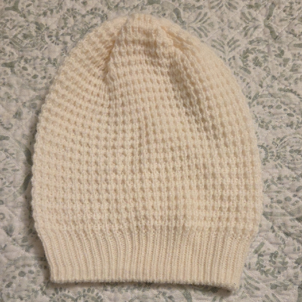 Cream Knit Beanie